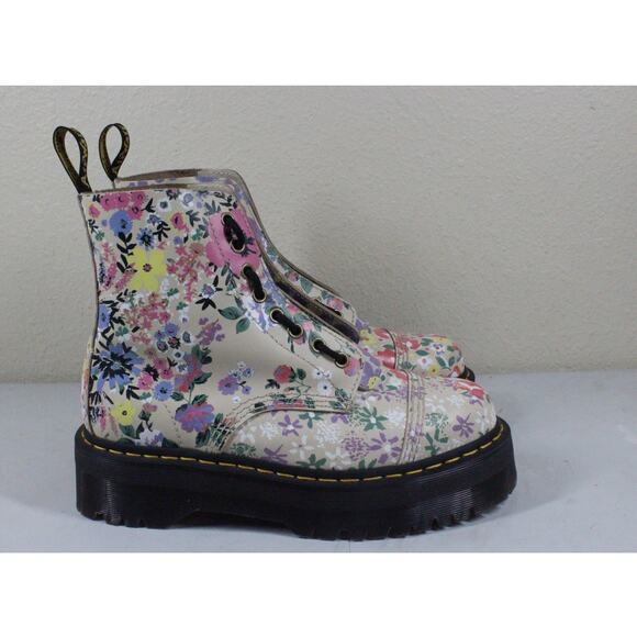 Doc Martens Dr. Martens 1460 Floral Mashup Parchment Sinclair Boots Size 9 - Picture 1 of 6
